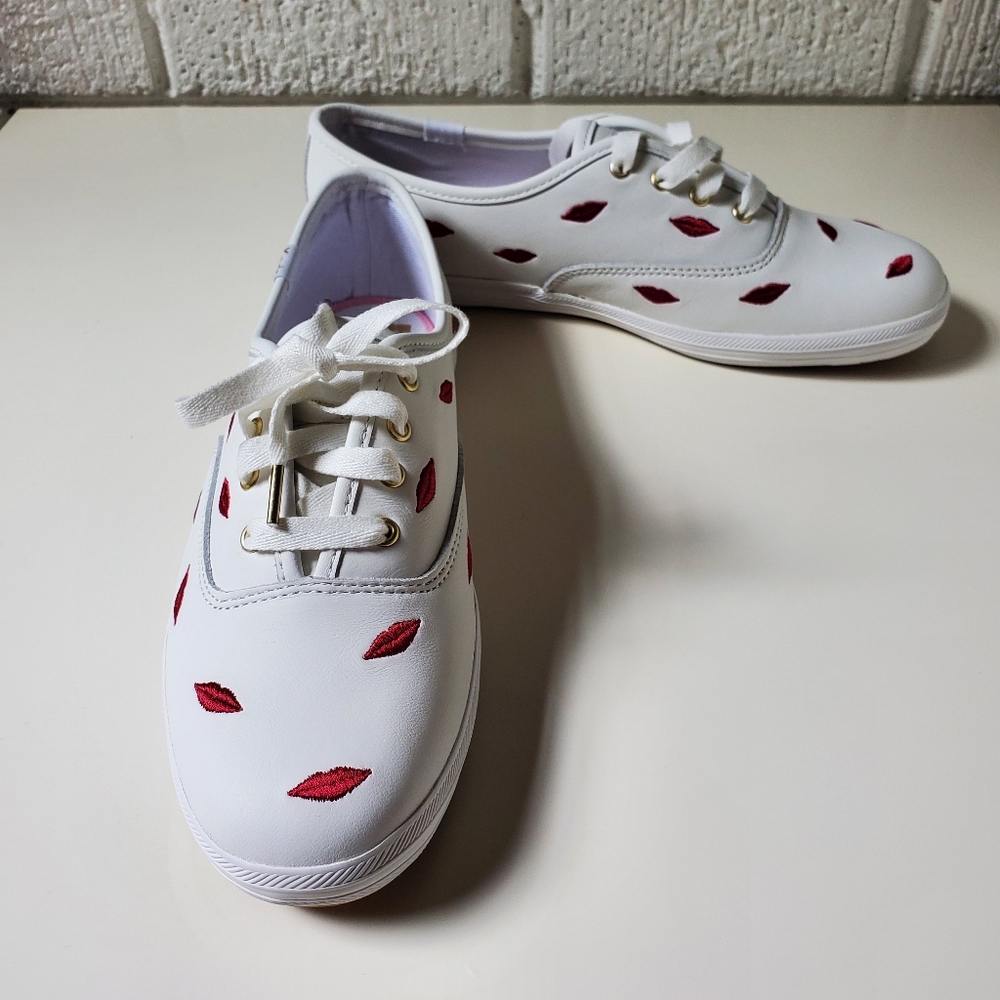 Keds x kate spade new york Champion Leather Embroidered Lips